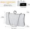 UBORSE Clutch Damen Pailletten Handtasche Strass Abendtasche mit Kette Gl&auml;nzend Brauttasche Elegant Portemonnaie Tasche Geldb&ouml;rse Envelope Tasche f&uuml;r Hochzeit Cocktailparty Tanzparty Geburtstag