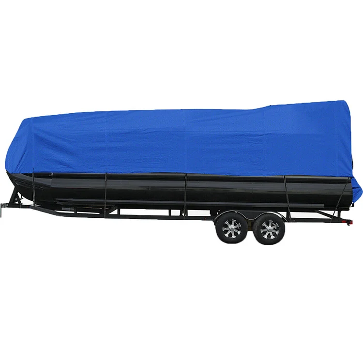 Silscvtt 21-24Ft Heavy Duty Trailerable Pontoon Boat Cover Replacement for Pontoon Boat Deck Boat Runabout Dark Blue