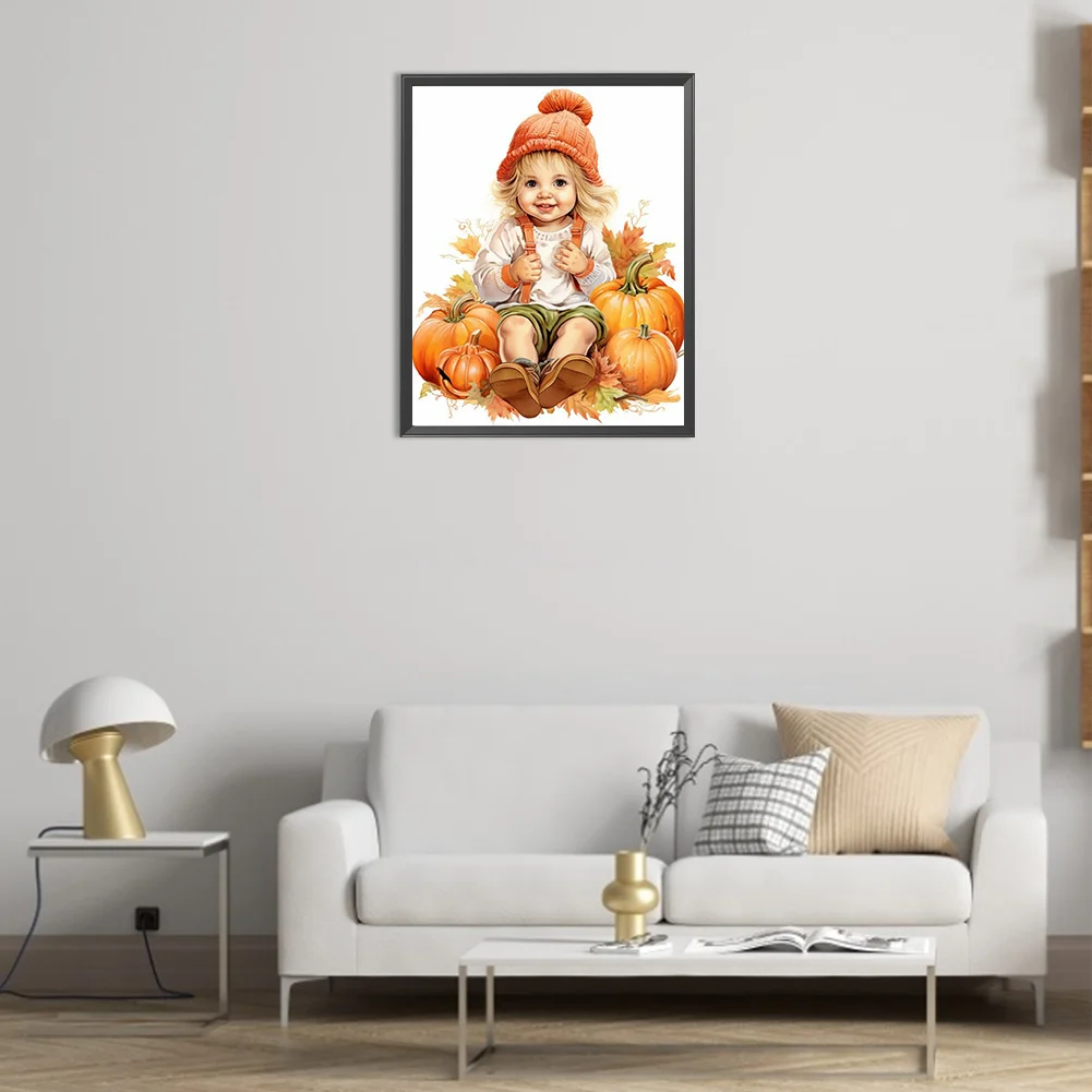Diamond Painting - Full Round Drill - Pumpkin Child(Canvas|40*40cm)