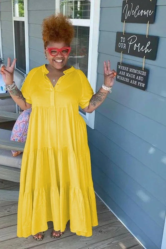 Tiered Midi Dress - Buy 2 Free Shipping