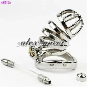 pornhint Pornhint 2021 New Stainless Steel Cage Lock Male Chastity Device Sounds tube Stealth
