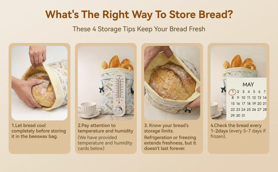 AOILONLI Beeswax Bread Bags