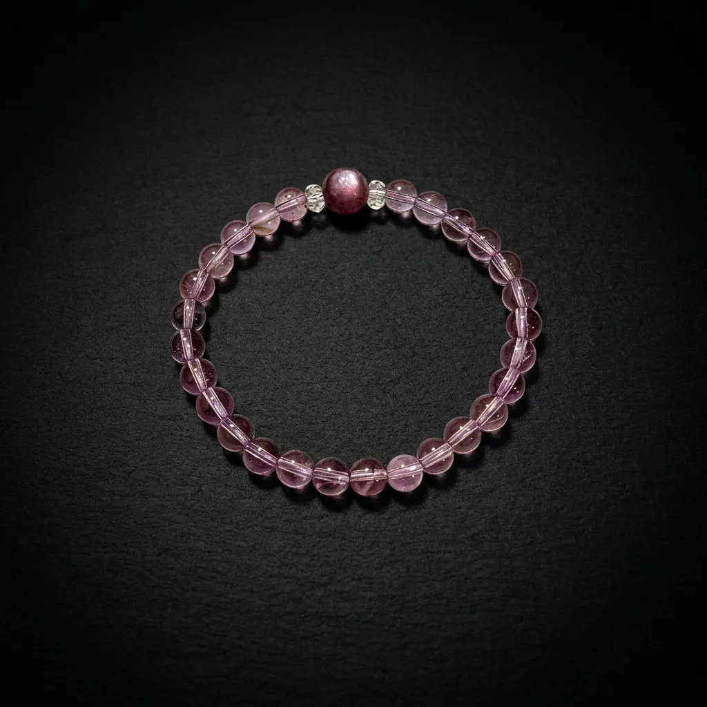 JiStones Celestial Amethyst & Lepidolite Bracelet &ndash; A Symphony of Violet Elegance Mystic Violet