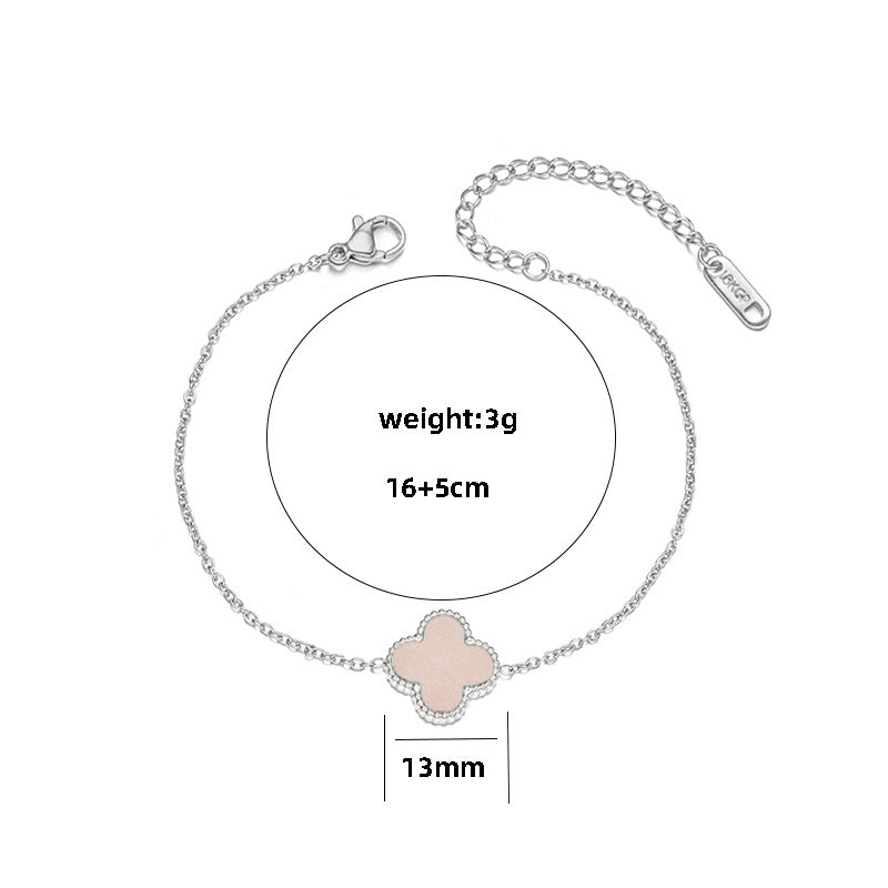 Four-Leaf Clover Bracelet Lucky Versatile Double-Sided Ol Bei Female Summer Fashion Accessories