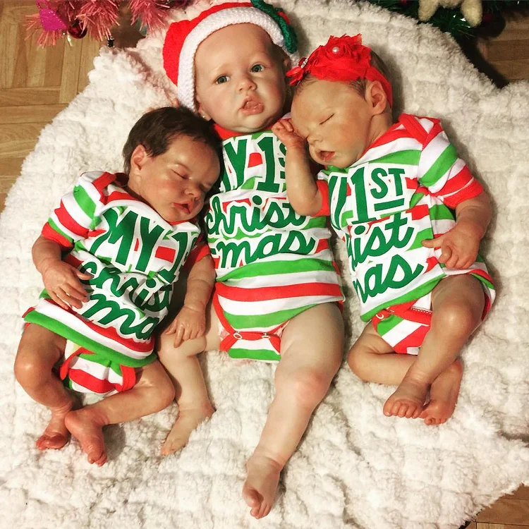 [Holiday Gift] 20" Realistic Reborn Beautiful Silicone Baby Twins Riley,Bard and Jace Rebornartdoll® RSAW-Rebornartdoll®