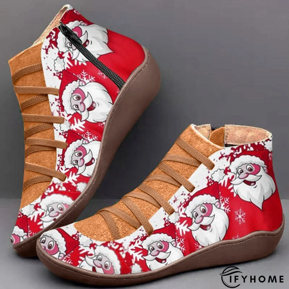 Comfy Christmas Boots Flat Heel Party Shoes | IFYHOME