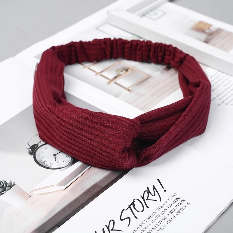 Casual Minimalist Stripe Solid Color Cloth Stripe Hair Band