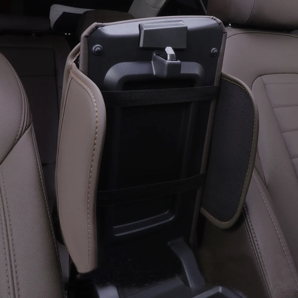 Customized car logo leather armrest box extender protector