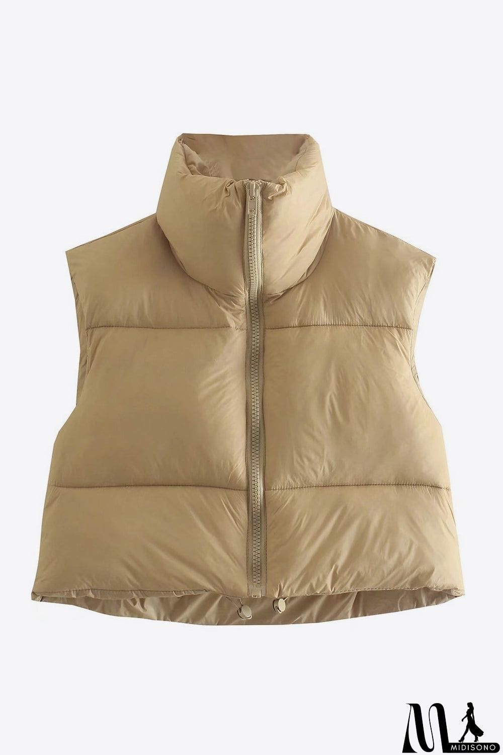 MidiSono - Zip-Up Drawstring Puffer Vest