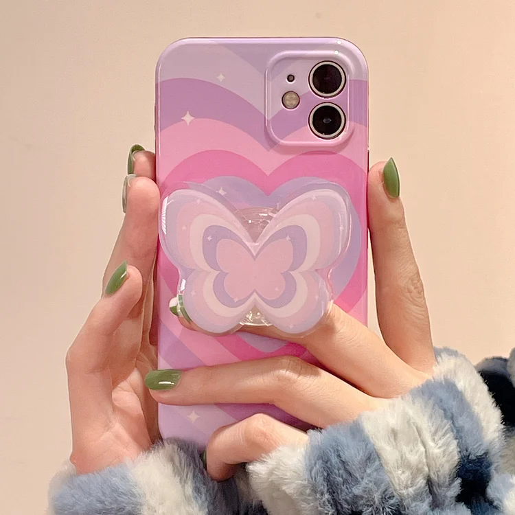 Butterfly Heart Contrast Color Phone Case