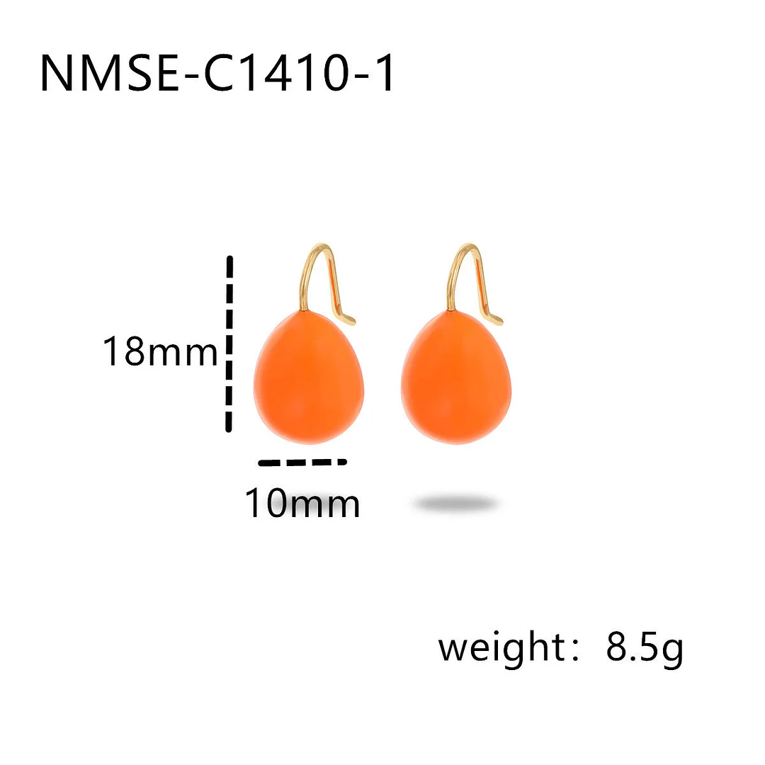 Elegant Colorful Oil Dripping Titanium Steel Earrings