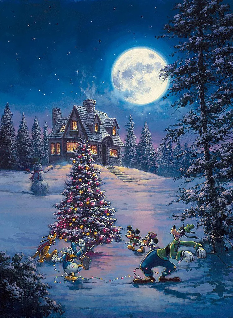 Disney Christmas Winter Snow Mickey 40*50CM(Canvas) Full Round Drill Diamond Painting gbfke