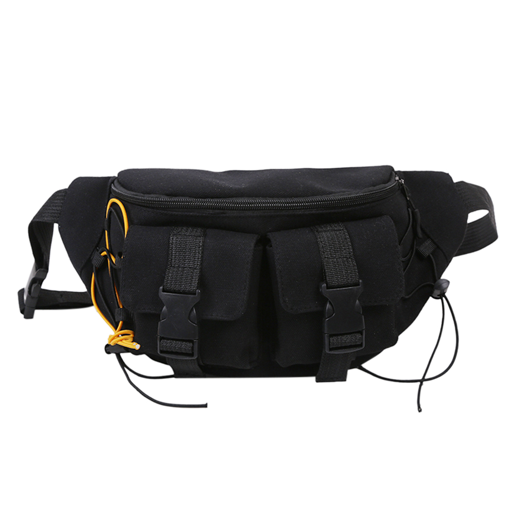 

Unisex Street Casual Chest Belt Pack Canvas Fanny Waist Bag Crossbody Pouch, Black, 501 Original