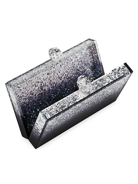 Aquazzura Tequila Crystal-Embellished Glitter Clutch