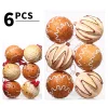 6PCS Gingerbread Foam 8CM Hanging Decor Balls