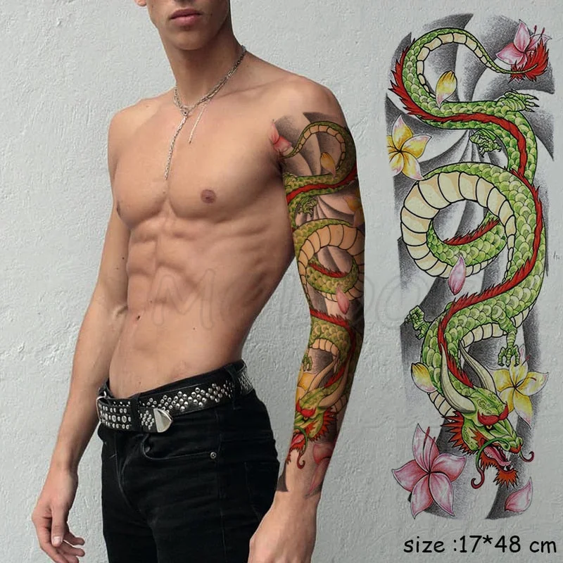 Waterproof Temporary Tattoo Sticker Full Arm Large Virgin Cross Tatoo Stickers Flash Fake Tattoos for Men Women