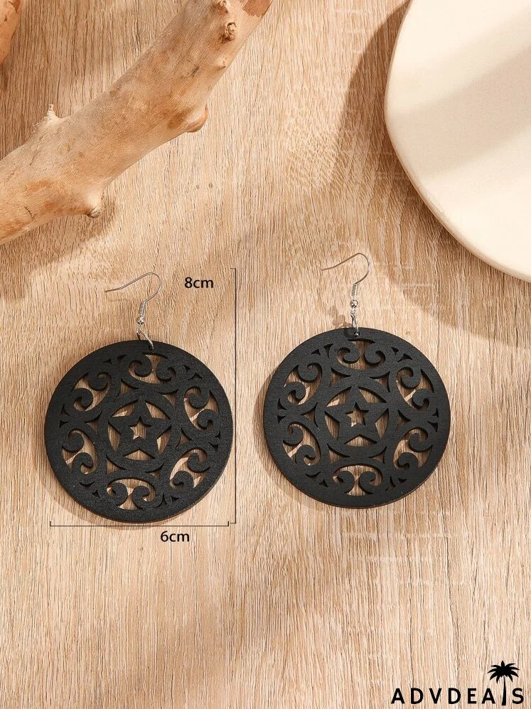 Hollow Out Round Drop Earrings