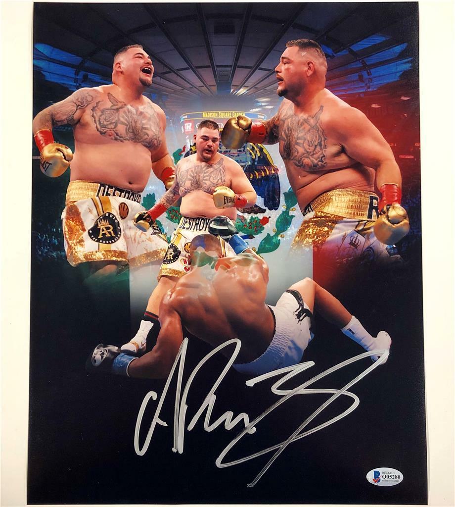 Mexican Andy Ruiz Jr autograph signed 11x14 Photo Poster painting Collage A ~ Beckett BAS COA