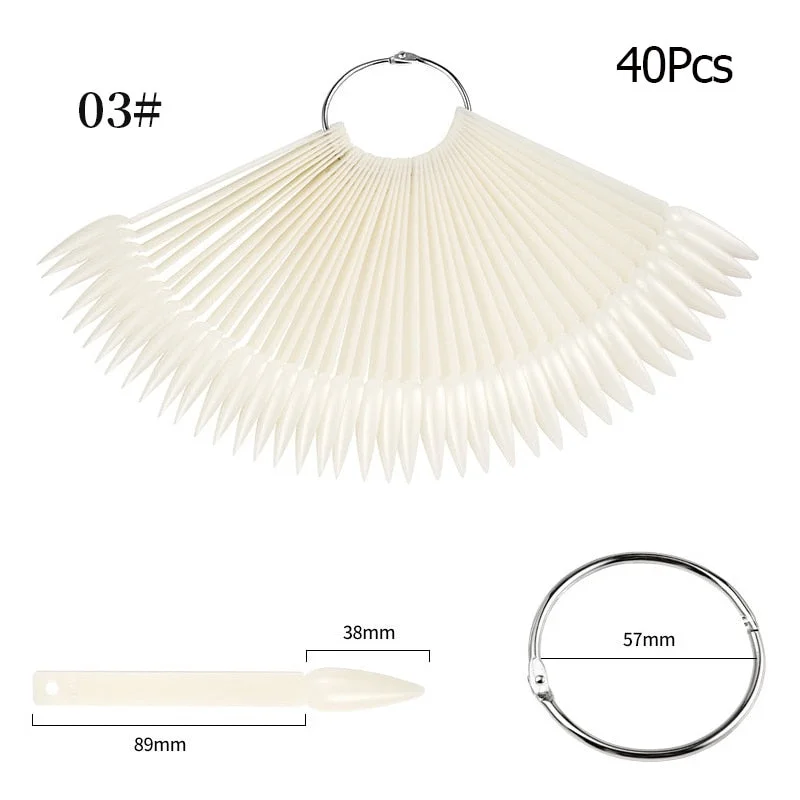 Color Card False Nail Tips Fan Transparent White Fake Nail Tips  Nail Art Practice Display Design Tools-Nail Inspo