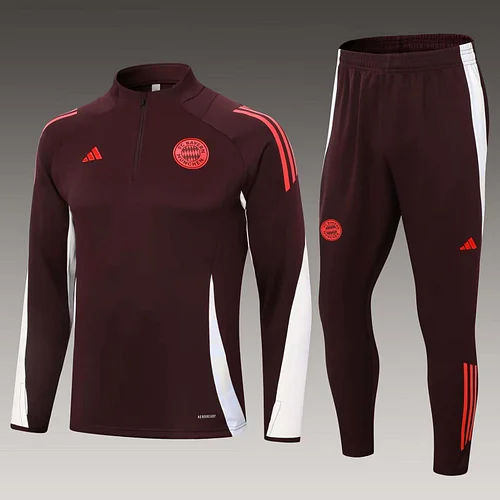 2024/2025 Bayern Munich Half-Pull Training Suit Deep purple Football Shirt 1:1 Thai Quality Set