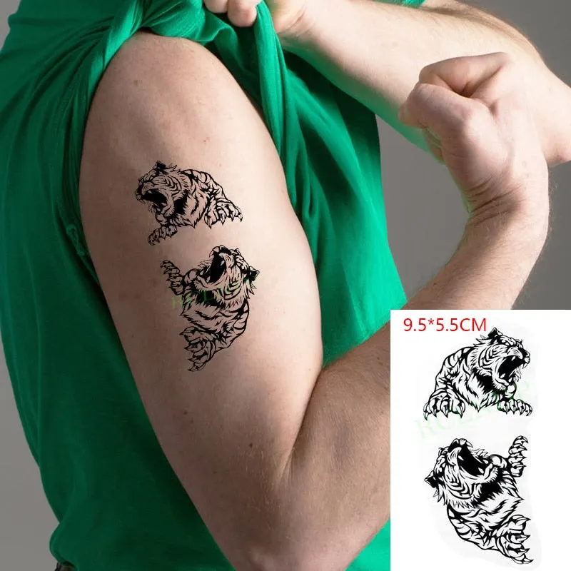 Waterproof Temporary Tattoo Sticker Animal Wolf Lion Eagle Tatto Flash Tatoo Hand Wrist Foot Arm Neck Fake Tattoos For Men Women