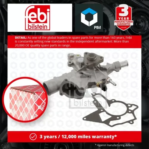 Water Pump fits VAUXHALL CORSA C, D 1.2 04 to 14 Z12XEP Coolant 024469102 Febi Parts