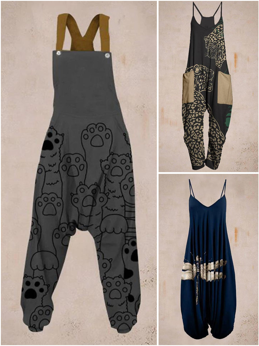 Set of 3 Women's Fashion Sleeveless Harem Jumpsuit - 08