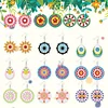 12 Pairs Double Sided Diamond Painting Earrings for Women Girls (Flower)