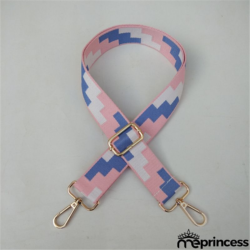 Women Fashion Color Block Adjustable Decompression Replacement Long Strap Bag Accessories