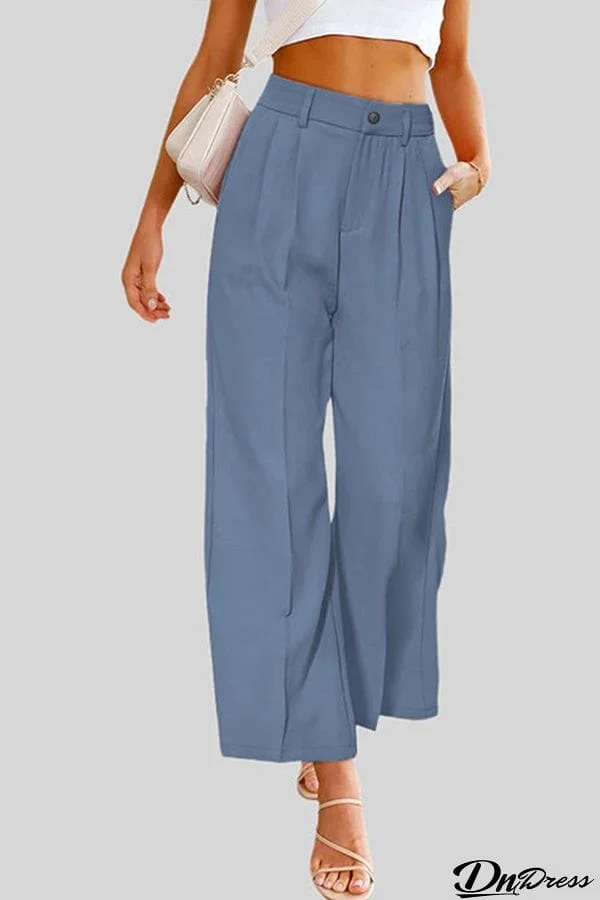 High Waist Wide Leg Pants with Pockets