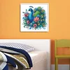 Paon et fleurs-partiel spécial diamant peinture-30 * 30cm