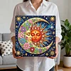 (25x25cm)DIY Sun Moon Framed Handmade Pearl Painting Art Craft Kit Living Home Decor