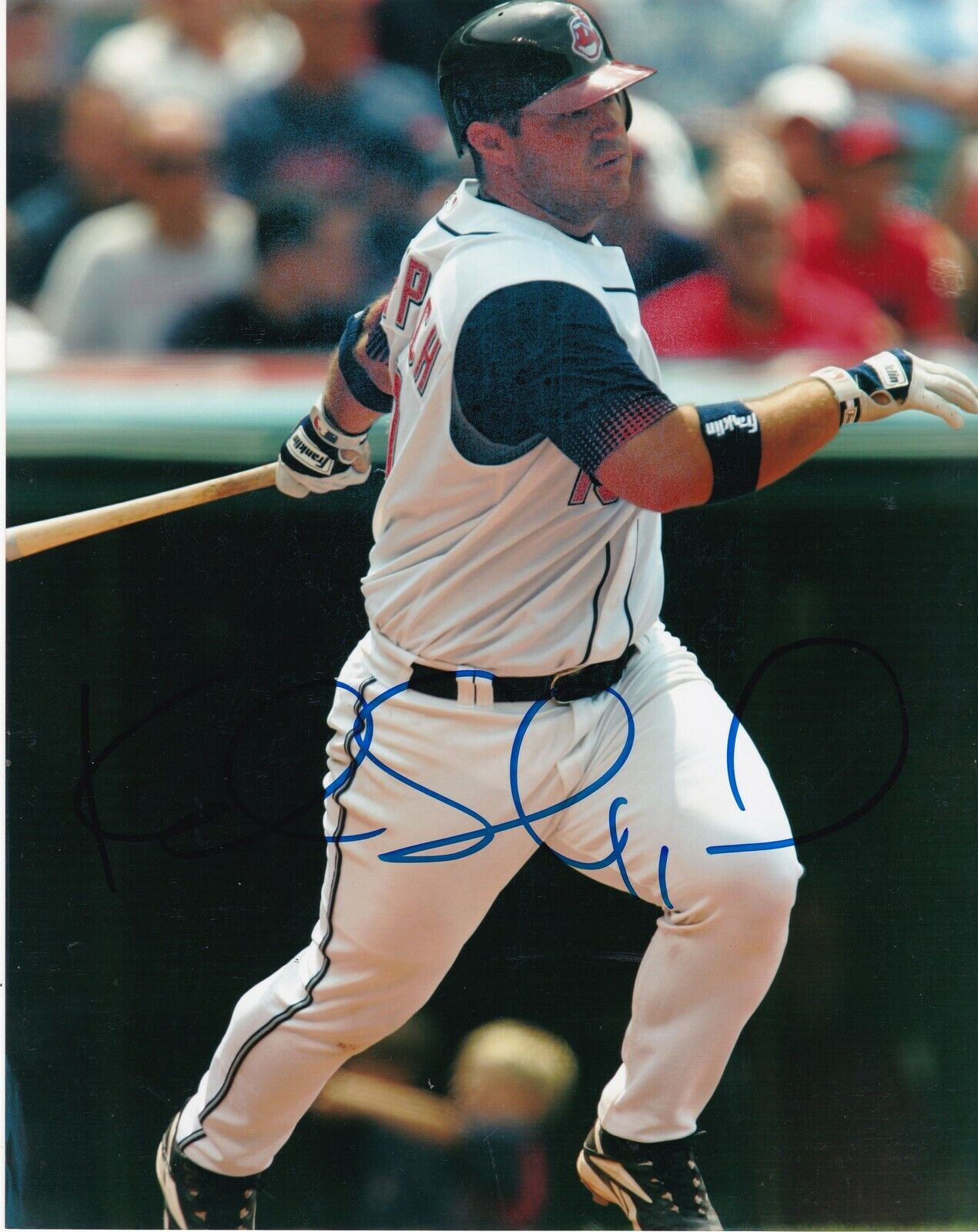 KELLY SHOPPACH CLEVELAND INDIANS ACTION SIGNED 8x10