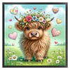 Highland Cattle Wearing A Wreath-11CT Stamped Cross Stitch 40*40cm/15.75*15.75in tapestrymarket