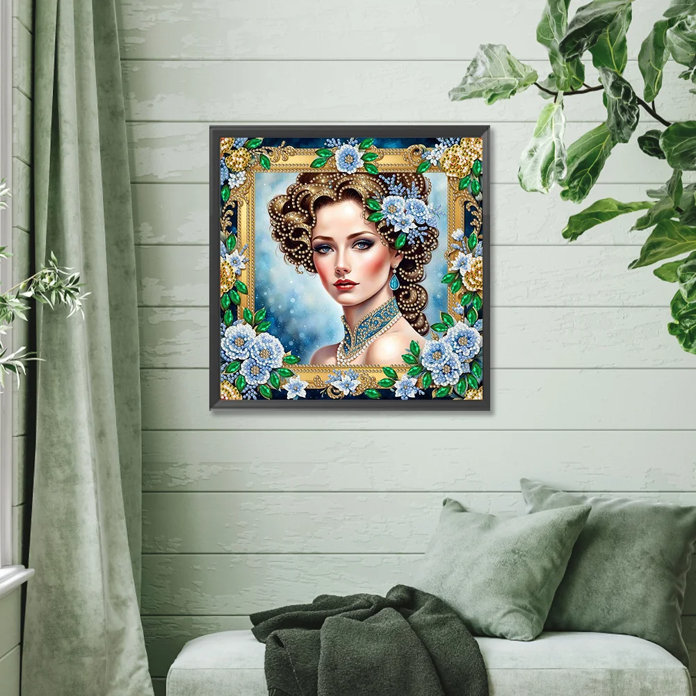 Diamond Painting - Partial Special Shaped Drill - Fashion Lady(Canvas|30*30cm)