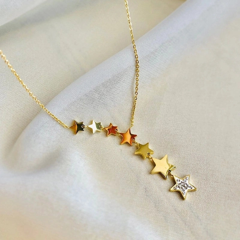 Elegant Animal Star Heart Shape Titanium Steel Rhinestones Plating Inlay Pendant Necklace