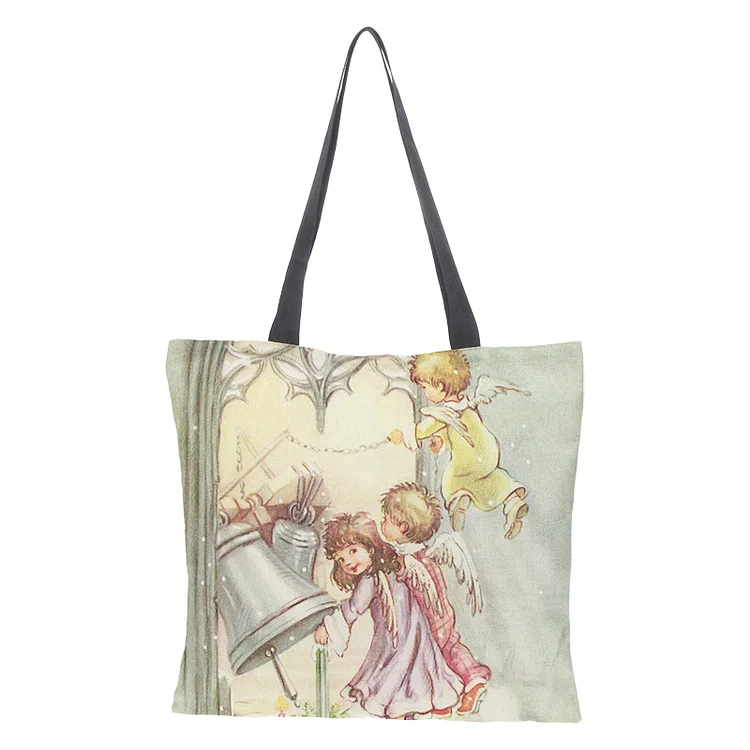 Linen Eco-friendly Tote Bag - Christmas