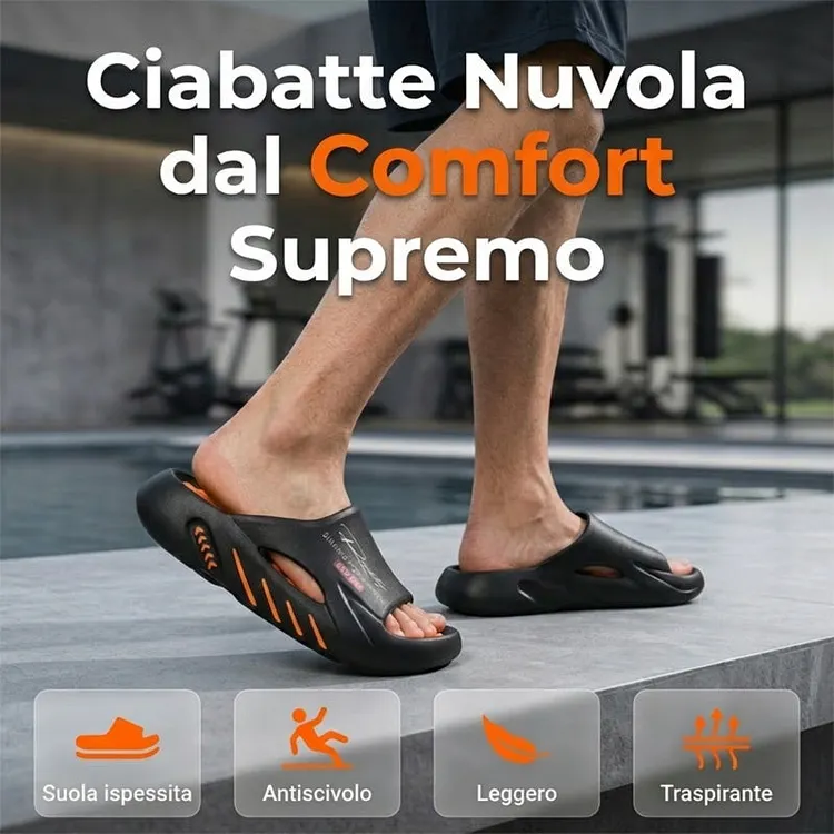 🔥Grande offerta 2026: -50%🔥 Ciabatte "Cloud" da uomo con suola spessa e antiscivolo