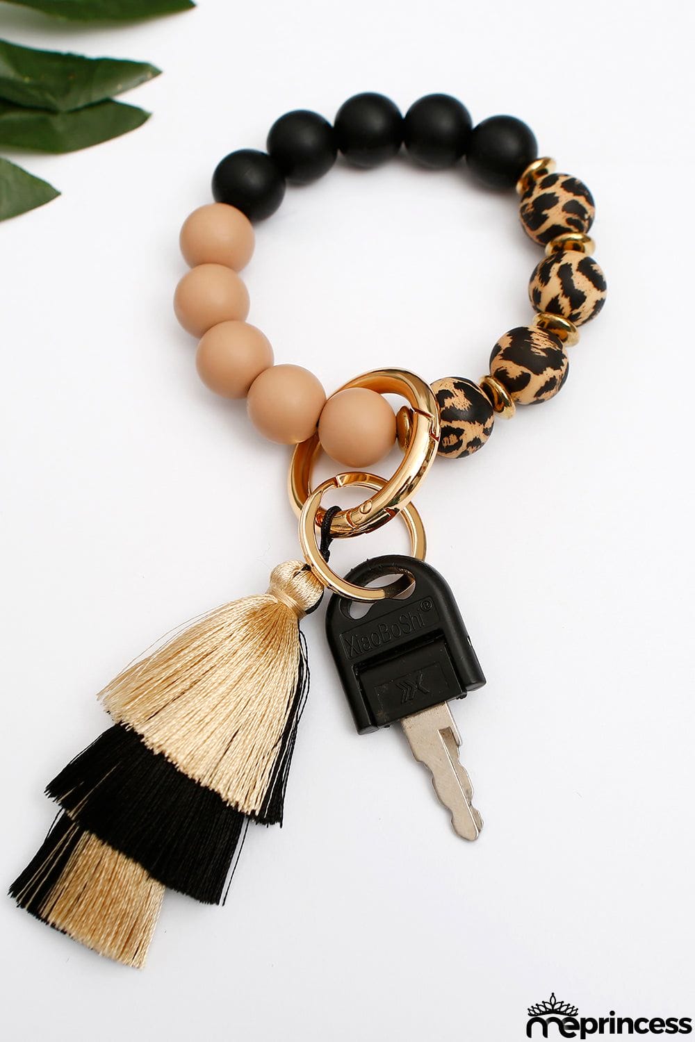 Beaded Keychain with Layered Tassel