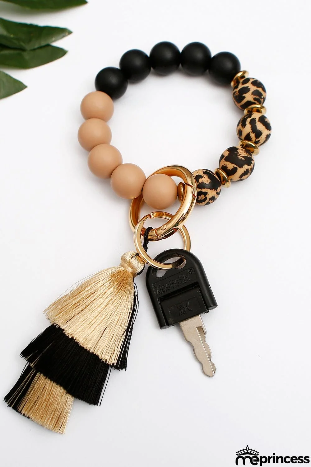Beaded Keychain with Layered Tassel