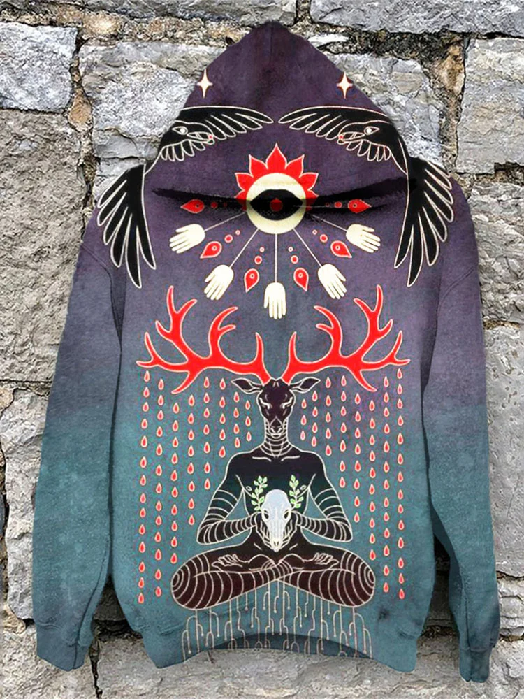 Ethnic Animal Print Hoodie
