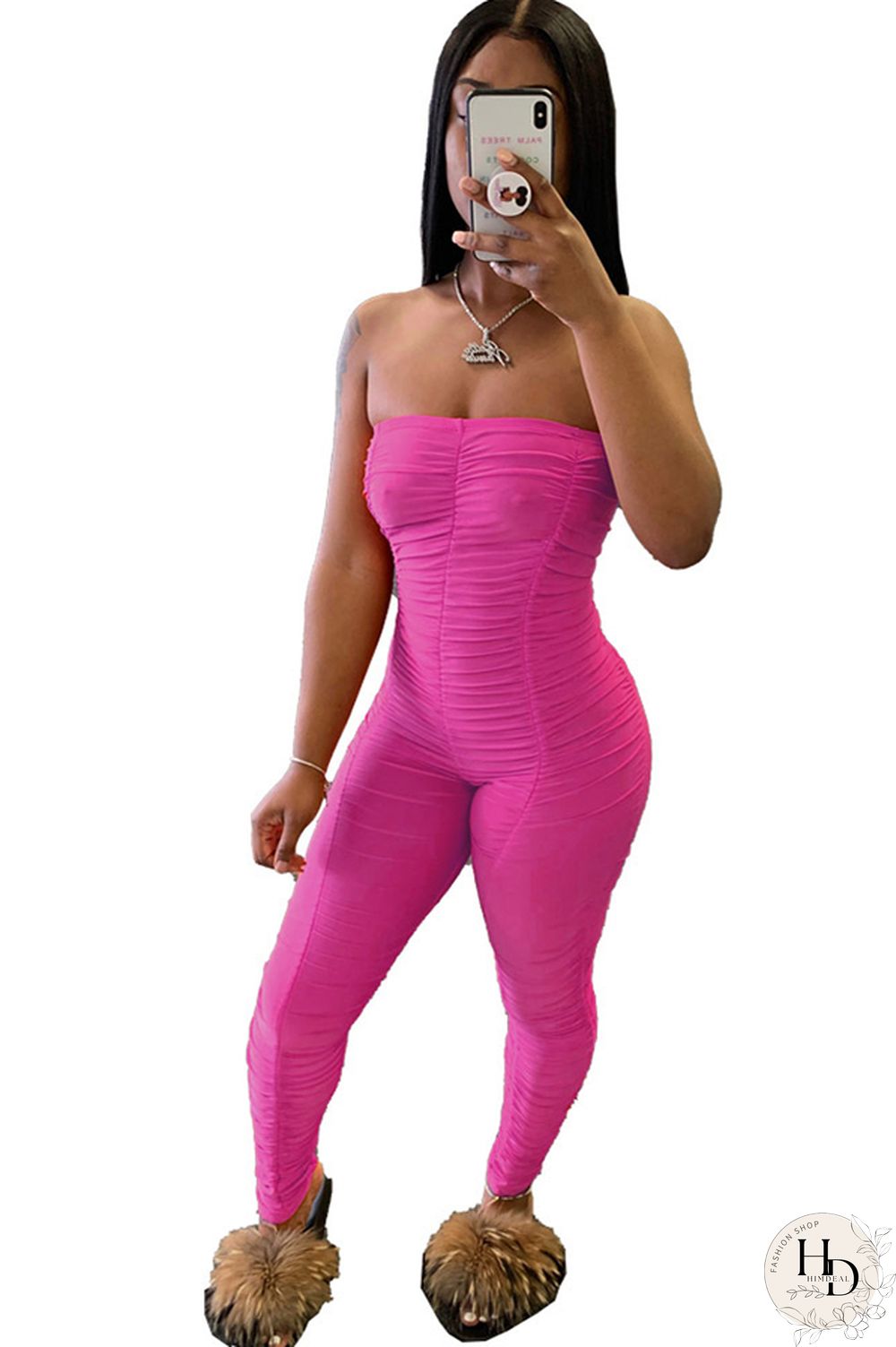 tangerine Fashion Sexy Solid Draped Milk. Sleeveless Wrapped Jumpsuits