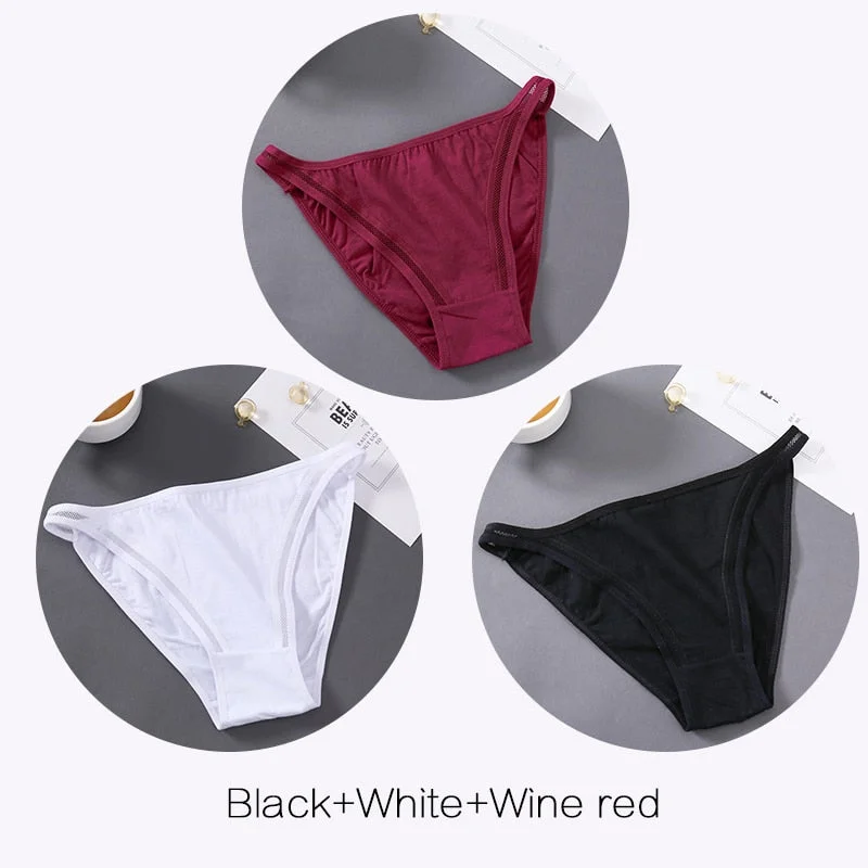 FINETOO Sexy Panties Women Underwear Waist Hollow Cotton Briefs For Girls Low-Rise Bikini Female Lingerie Comfortable Underpants