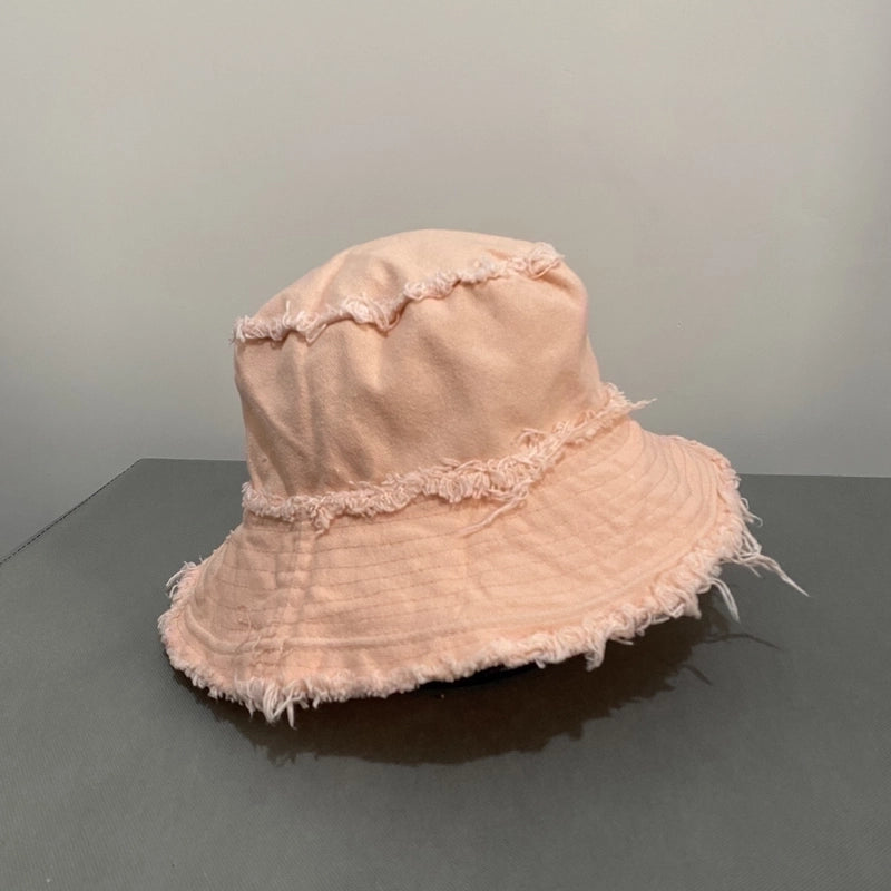 Unisex Casual Korean Style Solid Color Flat Eaves Bucket Hat