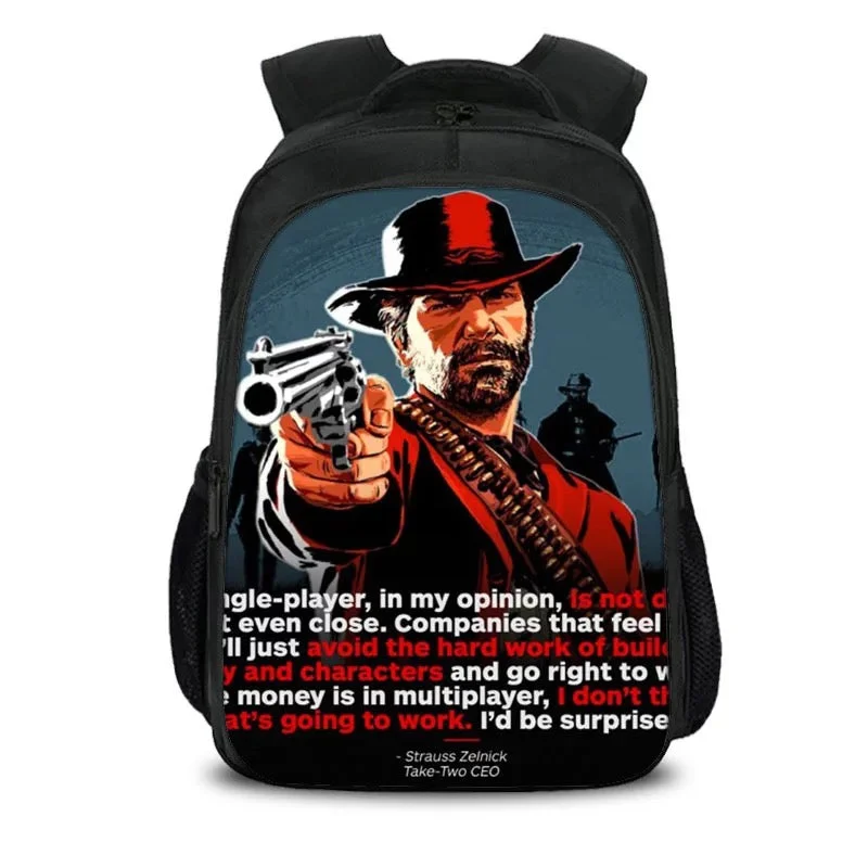 Buzzdaisy Red Dead Redemption 2 Backpack School Sports Bag for Boys Girls Kids