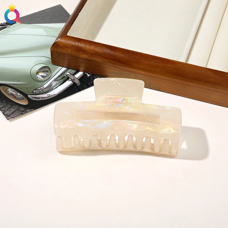 Women’s Minimalist Classic Style Solid Color PVC Hair Claws