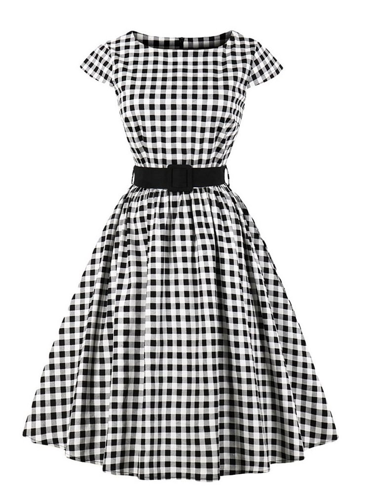 Mayoulove Aline Dress Polka Dot Vintage Style Dress for Women-Mayoulove