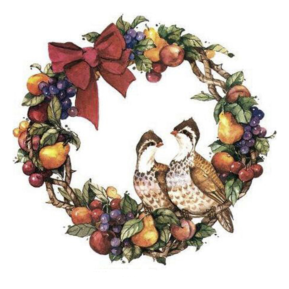 

40*40CM - Round Drill Diamond Painting - Christmas Wreath, 501 Original