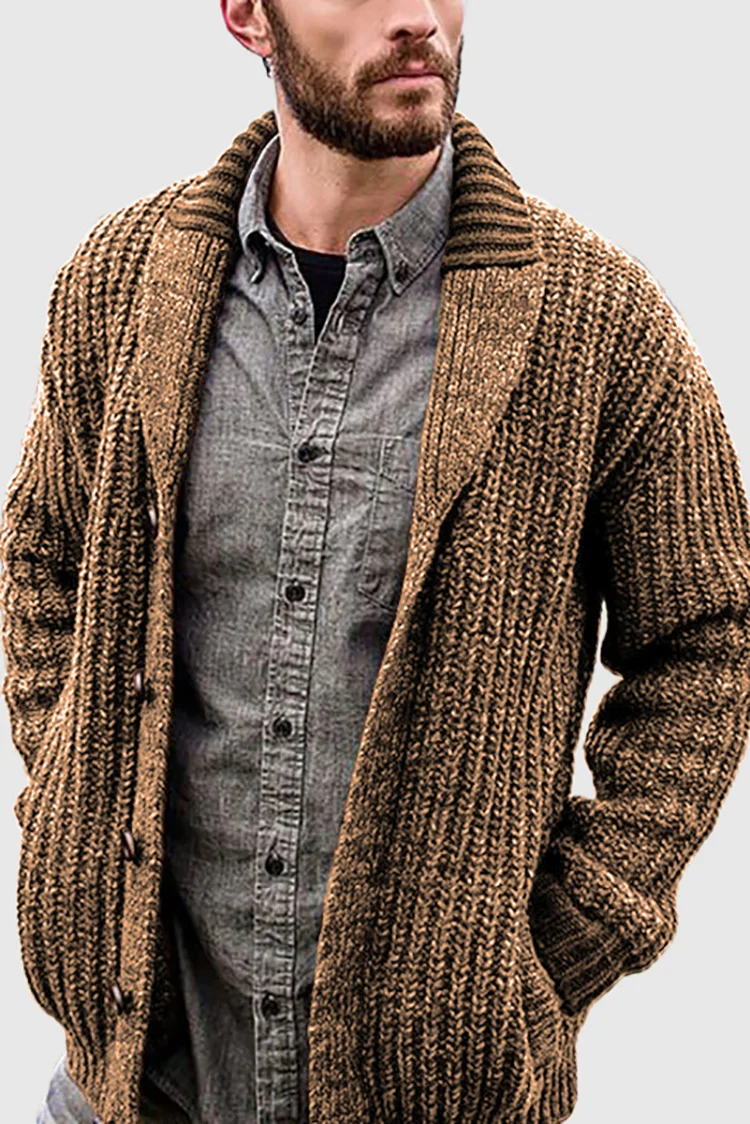 BrosWear Casual Solid Color Cardigan Sweater