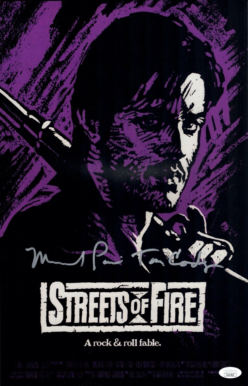 MICHAEL PARé Signed 11x17 Photo Poster painting STREETS OF FIRE PARE Autograph JSA COA Cert